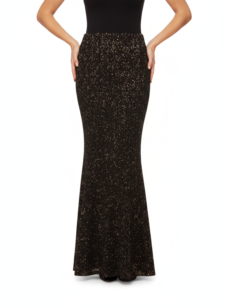 Aniye By gonna lunga Luxy con paillettes marrone