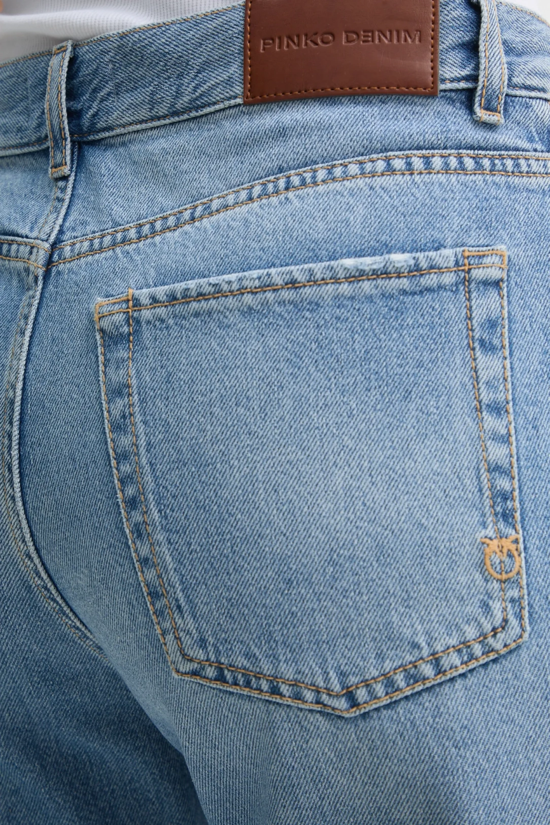 Pinko jeans Wanda a gamba larga lavaggio blu