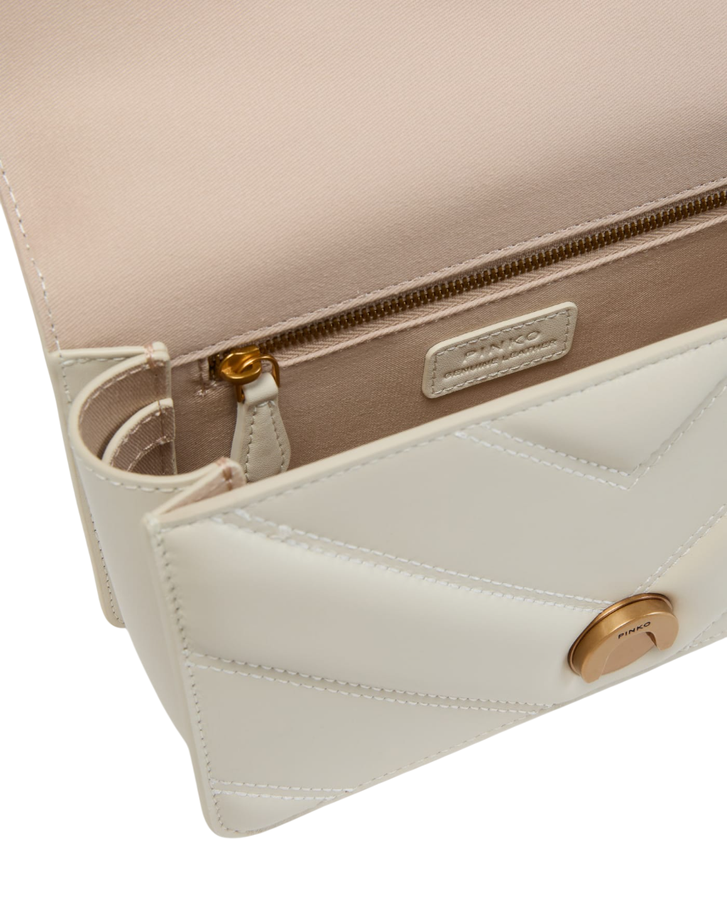 Pinko borsa Love Bag One Mini Light in nappa trapuntata bianco