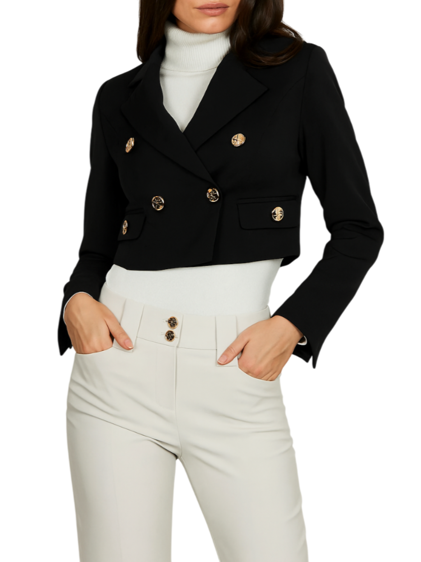 Relish giacca corta Gael doppiopetto nero