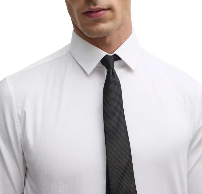 Calvin Klein camicia manica lunga slim fit bianco