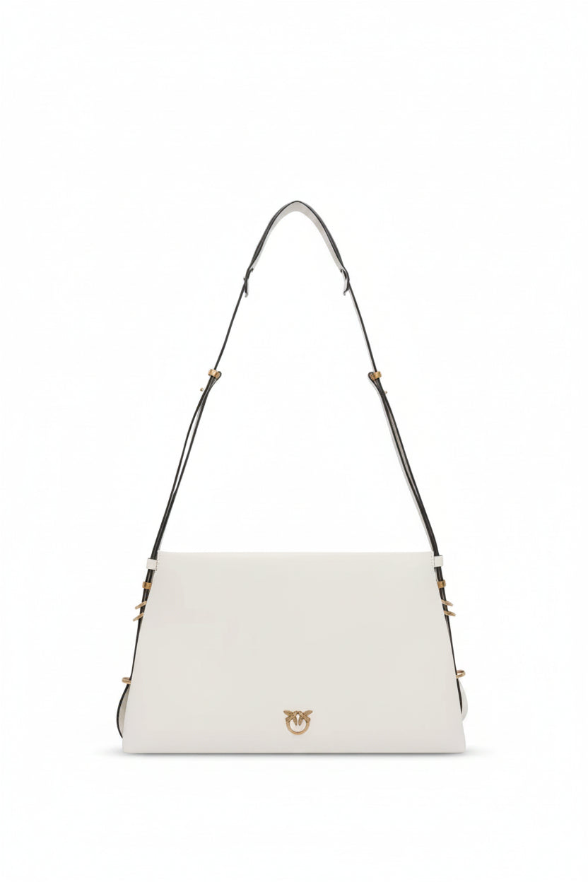 Pinko borsa a tracolla Triplet in pelle bianco latte - mem39