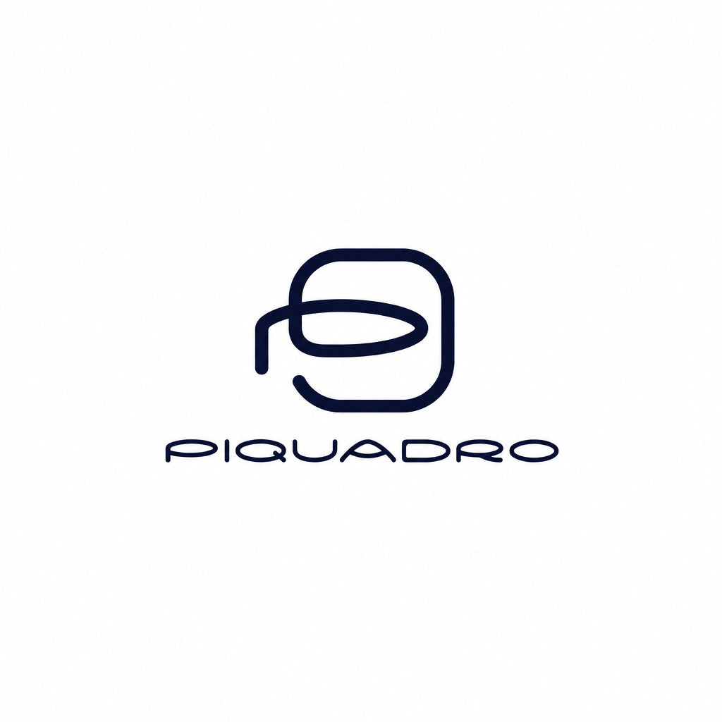 a logo with a square and a letter