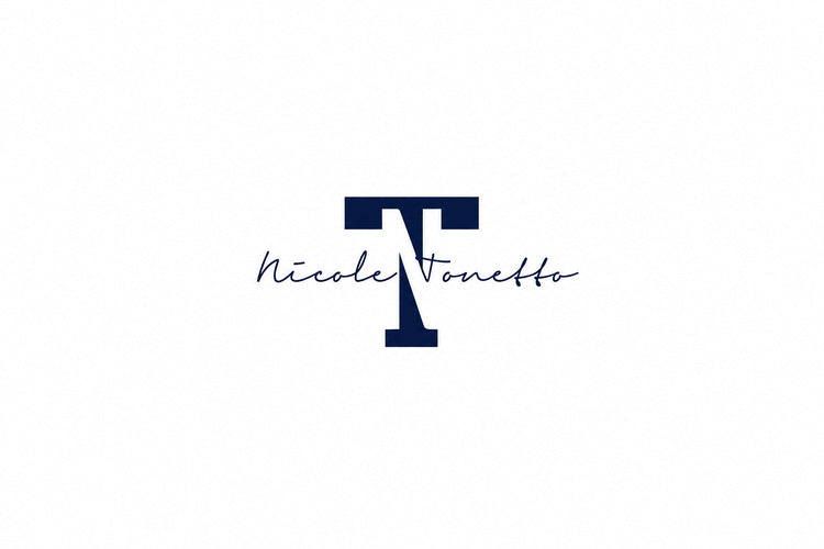 a blue and white logo
