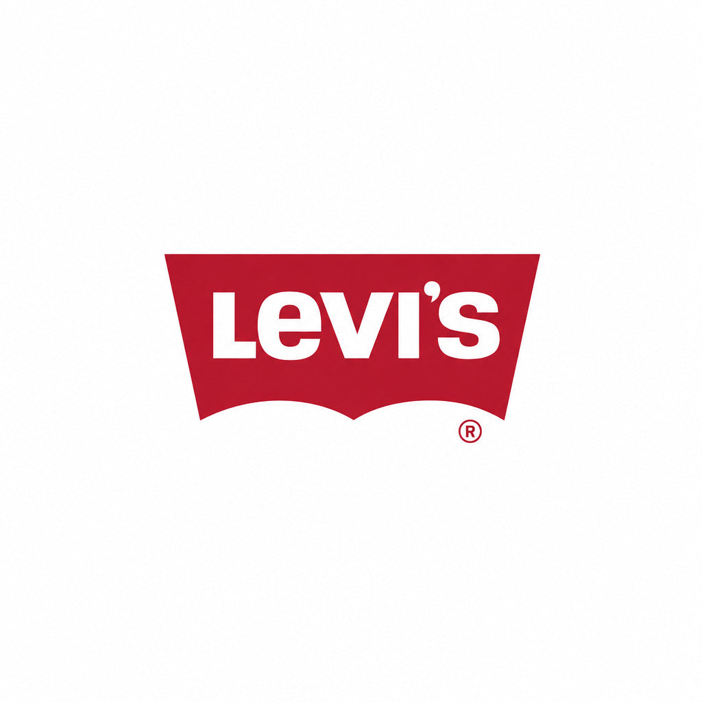 a red and white logo