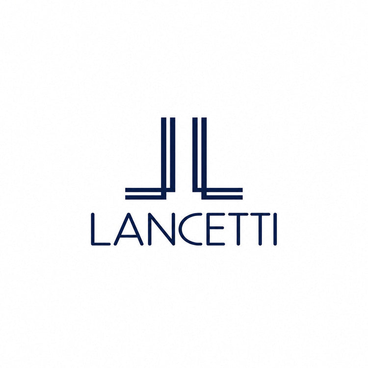 a logo with blue lines