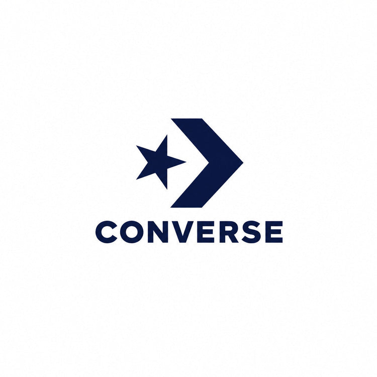 a blue star and arrow with white text