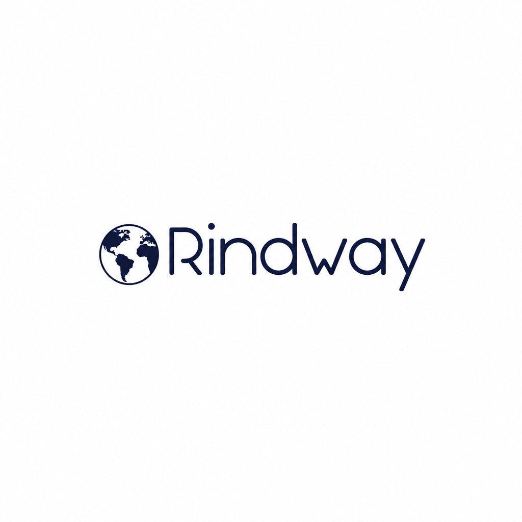 a logo with a globe and text
