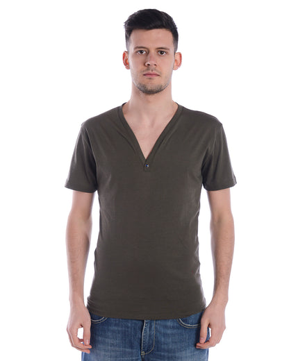 Maglietta V-Neck Verde Daniele Alessandrini - mem39