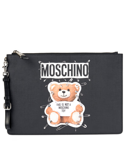 Borsa Moschino Nero con Cinturino da Polso