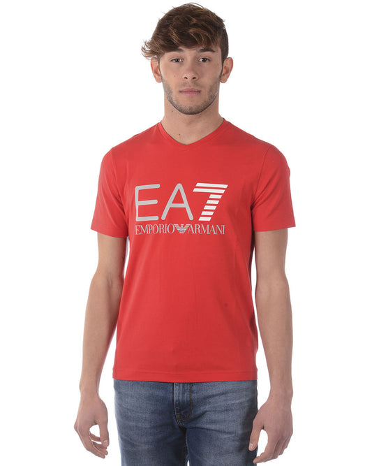 Maglietta Emporio Armani EA7 Logo Rosso - mem39