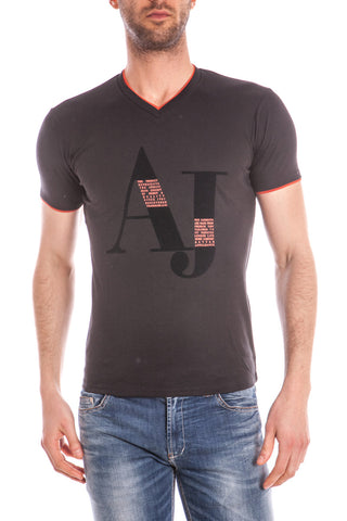 Maglietta Nera Armani Jeans AJ con Logo - Stile Elegante e Comfortabile