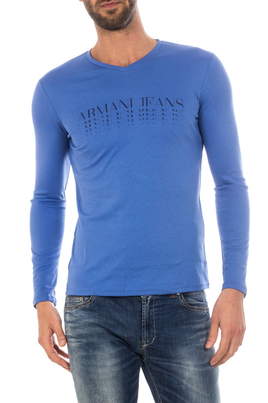 Maglietta Azzurra Manica Lunga Armani Jeans