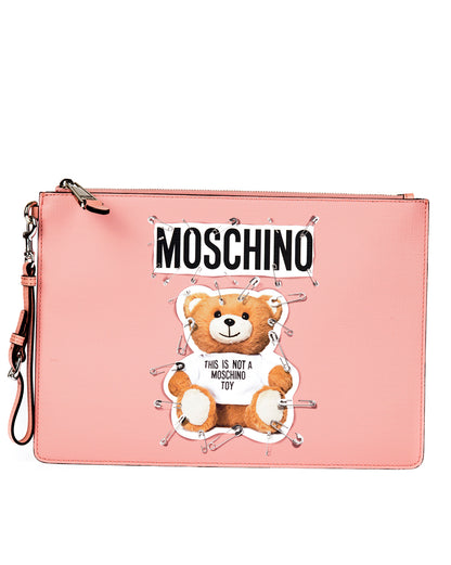 Bustina Moschino U Rosa e Bianco con Cinturino da Polso - mem39