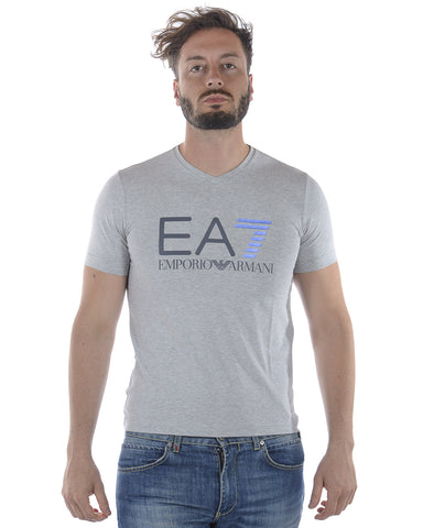 Maglietta Emporio Armani EA7 Grigia con Logo Distintivo 🖤