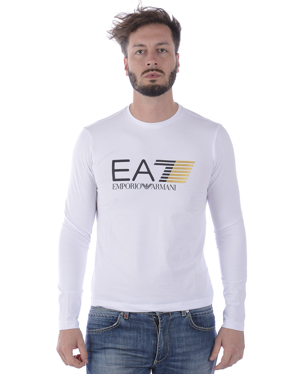 Maglietta EA7 Blu Cotone Elastan - mem39