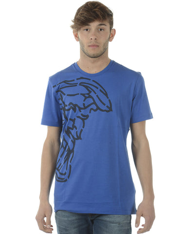 T-Shirt Versace Collection XL Blu in Cotone
