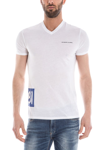 Maglietta Bianca Armani Jeans con Logo Distintivo