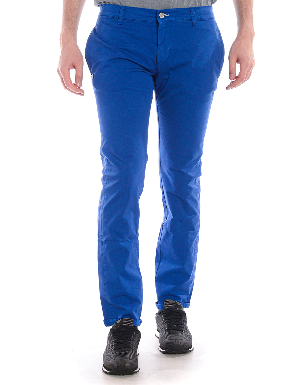 Pantaloni Daniele Alessandrini Blu Chiaro Slim Fit