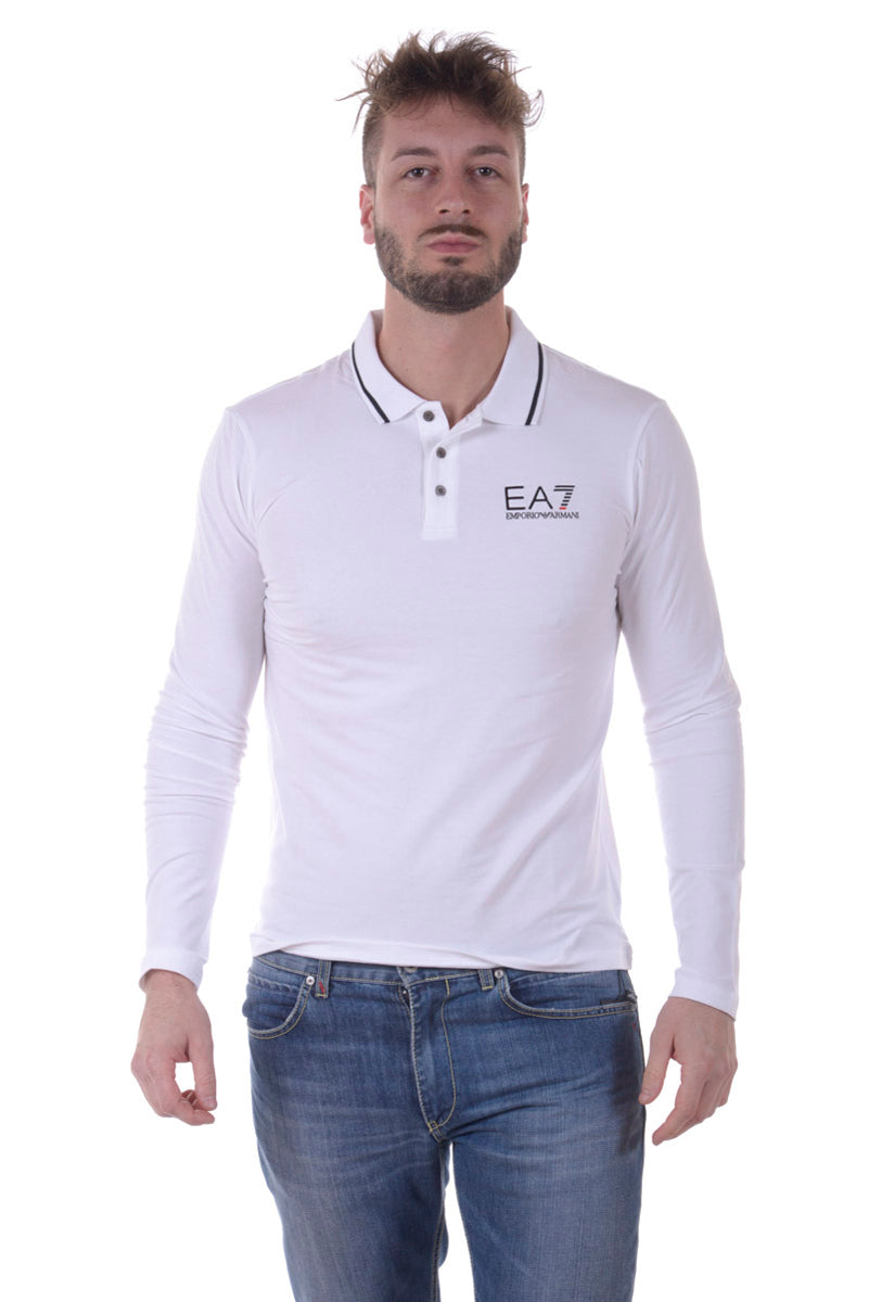 Polo Emporio Armani EA7 Bianco Ricamato