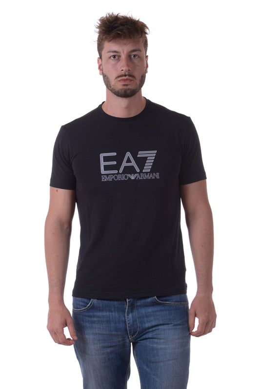 T-shirt Nero Cotone ed Elastan Emporio Armani EA7 - mem39