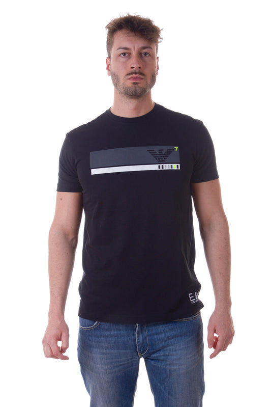 Maglietta Nera con Logo Distintivo Emporio Armani EA7 - mem39