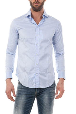 Camicia Armani Collezioni 43 Azzurro Manica Lunga Slim Fit