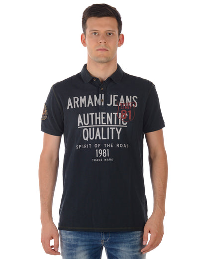Polo Armani Jeans AJ Blu in Cotone