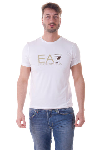 T-shirt Emporio Armani EA7 in Cotone Bianca con Maniche Corte