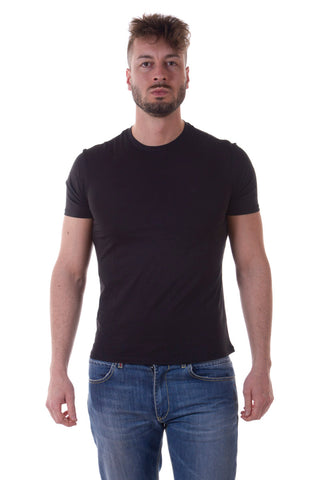 Maglietta Armani Jeans AJ Nero con Logo AJ - Cotone - Maniche Corte