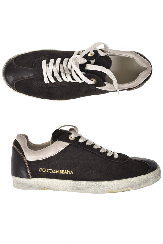 Sneakers Scamosciate D&G Dolce&Gabbana Brown con Rifiniture in Pelle - Taglia 39,5 - mem39