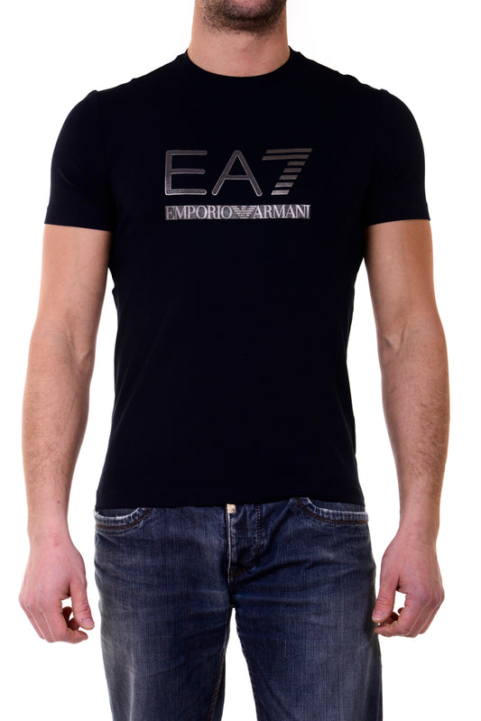 T-shirt Emporio Armani EA7 Blu in cotone/elastan