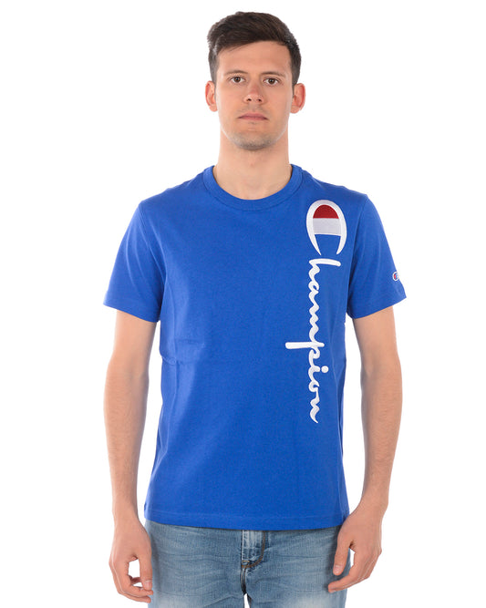 Maglietta Champion Blu con Logo Ricamato - mem39