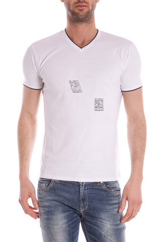 Maglietta Armani Jeans AJ Cotone Bianco con Logo AJ
