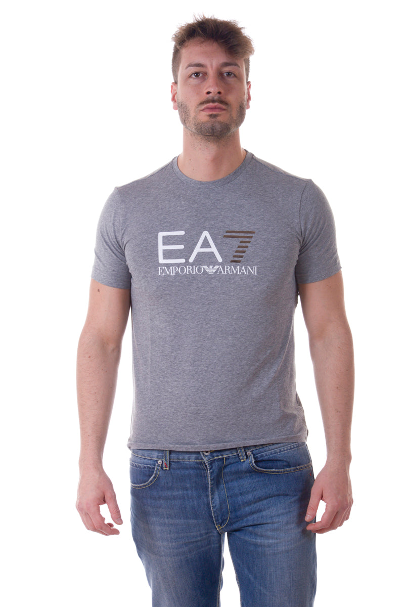 T-shirt Emporio Armani EA7 in Cotone ed Elastan Blu