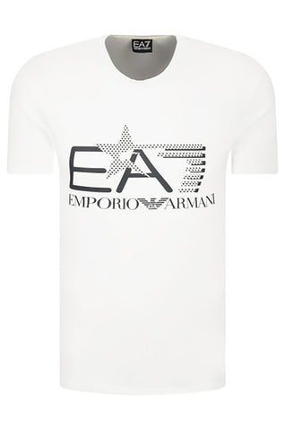 Maglietta Emporio Armani EA7 in Cotone ed Elastan - Bianca