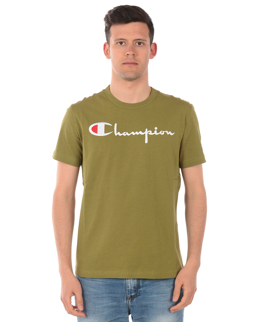 Maglietta Champion Verde Ricamata - mem39