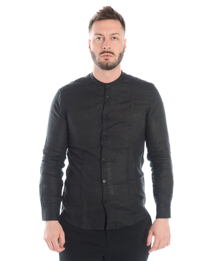 Camicia XL Nero in Lino - Daniele Alessandrini