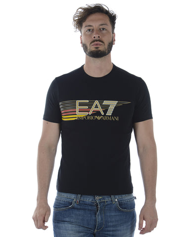 T-shirt Nero Emporio Armani EA7 con Maniche Corte