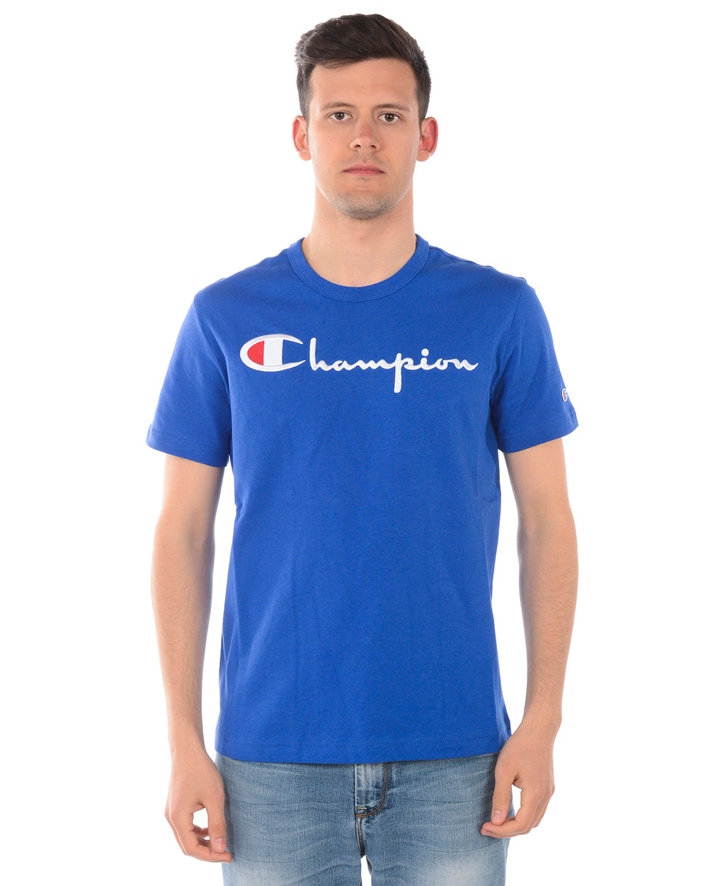 Maglia Champion Blu Scuro Ricamata - mem39