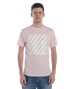 T-shirt Daniele Alessandrini XL Rosa Bianco in Cotone M con Maniche Corte 🌸