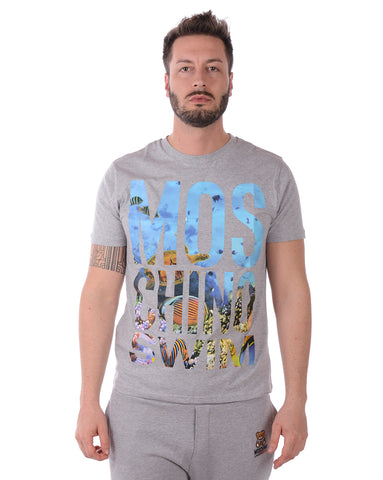 T-shirt Moschino Swim Grigia con Logo Stampato - Stile e Comfort in una Sola Maglia
