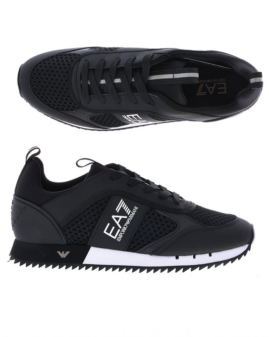Sneakers Nero Emporio Armani EA7 con Logo Stampato e Suola Rimovibile