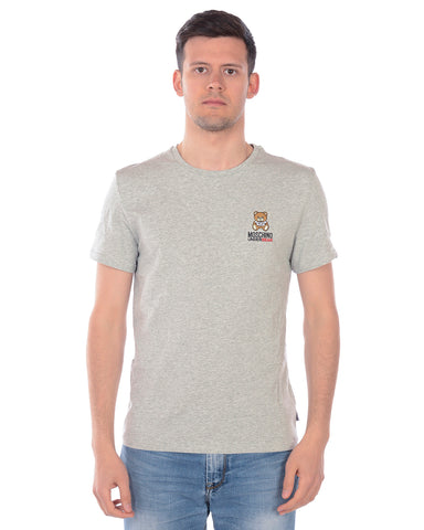 T-shirt Moschino Underwear Grigia con Logo Stampato - Stile Sofisticato con Comfort Ineguagliabile