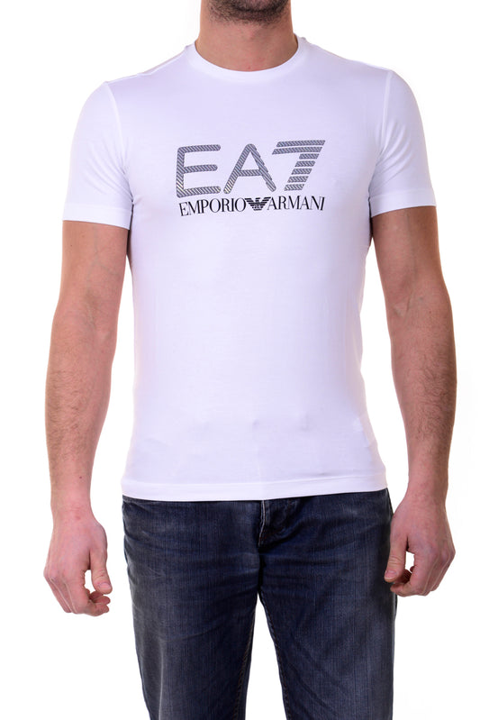 T-shirt Bianca con Logo EA7 Emporio Armani