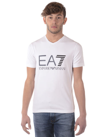 Maglietta Emporio Armani EA7 bianca, elegante e confortevole.