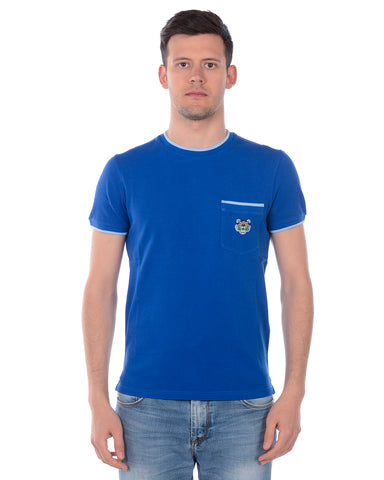 Maglietta Kenzo Blu Chiaro con Logo Ricamato