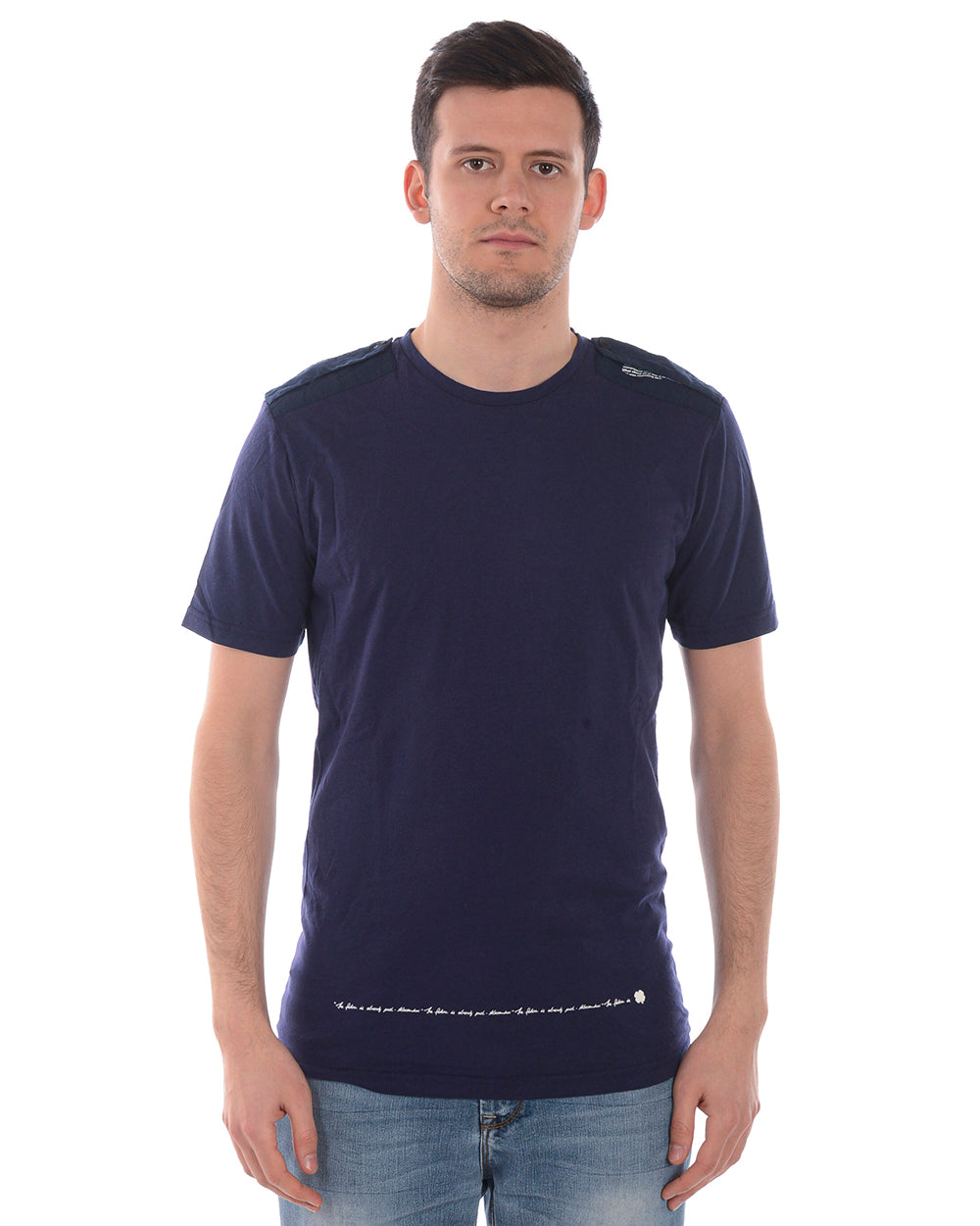 T-shirt Daniele Alessandrini in Morbido Cotone Blu