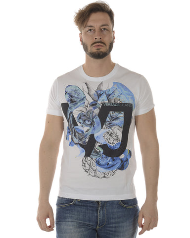 T-shirt Versace Jeans Bianca in Cotone Slim Fit
