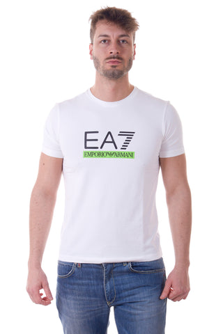 T-Shirt Emporio Armani EA7 XL Bianca con Logo Impresso